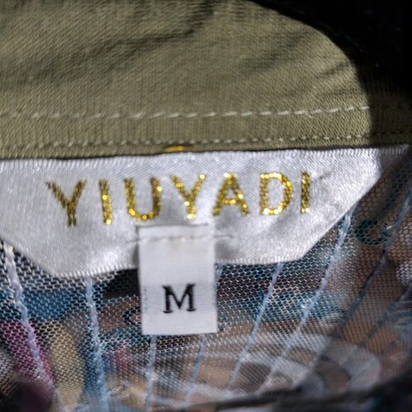 Sheer Boho Style Button Down Blouse w/Tank - Picture 3 of 3